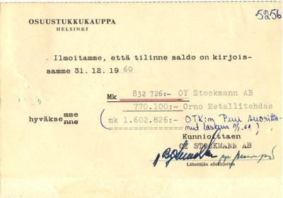 FIRMAKORTTI STOCKMANN HELSINKI