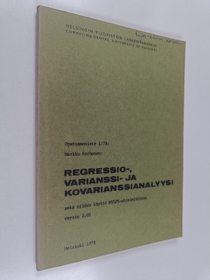 Markku Korhonen : Regressio-, varianssi- ja kovarianssian...