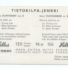 Purkkakuva TIETOKILPA-JENKKI n:o 104 Filmitähdet - pikkukuva 2