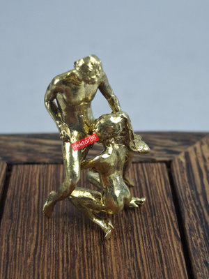 Erotic sculpture figurine in metal