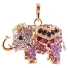 752 .. 9k Gold Duble Crystal Elephant .. Kaulakoru - pikkukuva 5