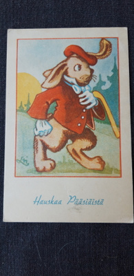 Vanha pääsiäiskortti, Kenttäpostina kulkenut kortti