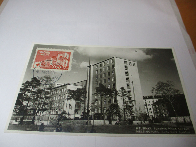 Helsinki Punaisen Ristin sairaala maksikortti - 1950