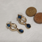 vintage Cabochon korvakorut emaloitu gold plated - pikkukuva 3