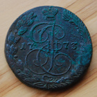 Venäjä, 5 kopeekkaa 1773 'Piparkakkuraha' - pikkukuva 1