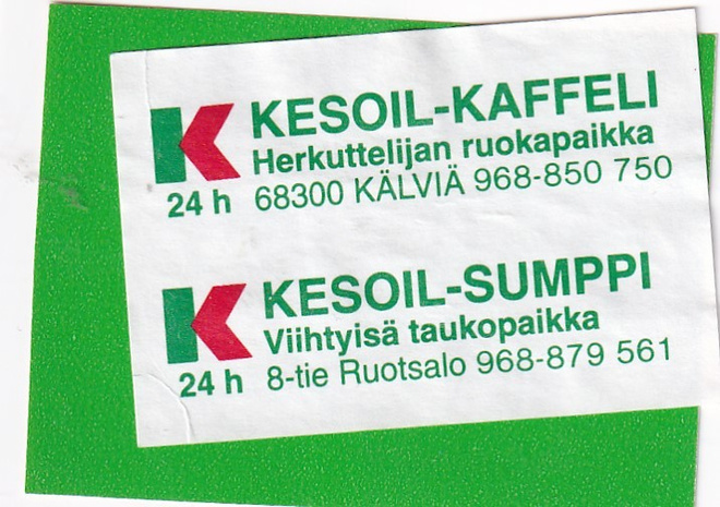 Kälviä. Ruotsalo Kesoil - Kaffeli.  Sumppi   8/9