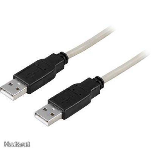 Deltaco USB 2.0 kaapeli A uros - A uros, 2m *UUSI*