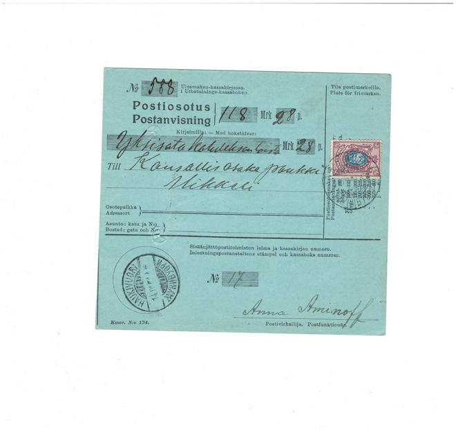 POSTIOSOTUS HAUKIVUORI 40P V1914