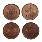 1 Penni 4 kpl. 1909-1913 Hyväkuntoinen erää! - pikkukuva 1