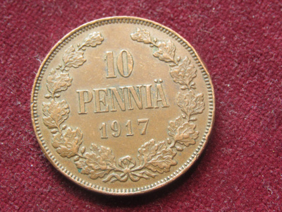 10 penniä 1917 I