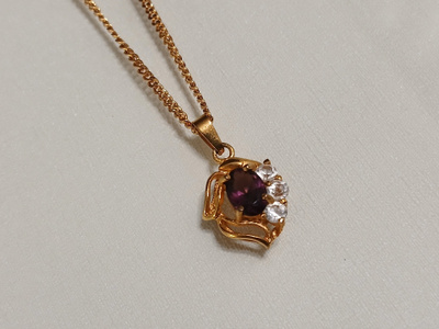 18k GP Gold plated riipus panssari ketjulla