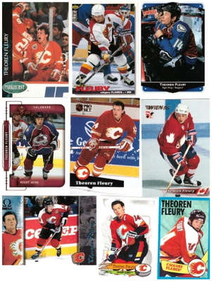 9 x THEOREN FLEURY Flames, Avalance, Team CAN