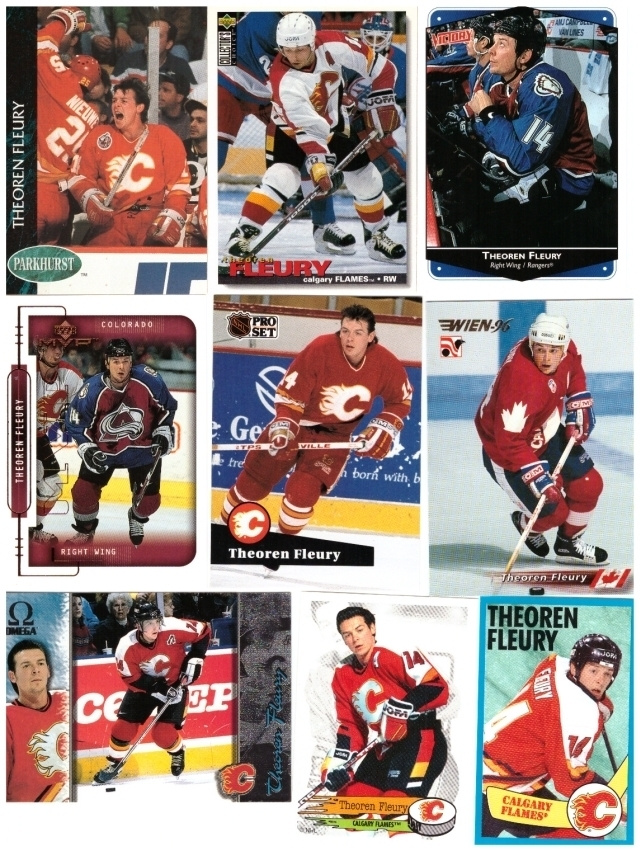 9 x THEOREN FLEURY Flames, Avalance, Team CAN