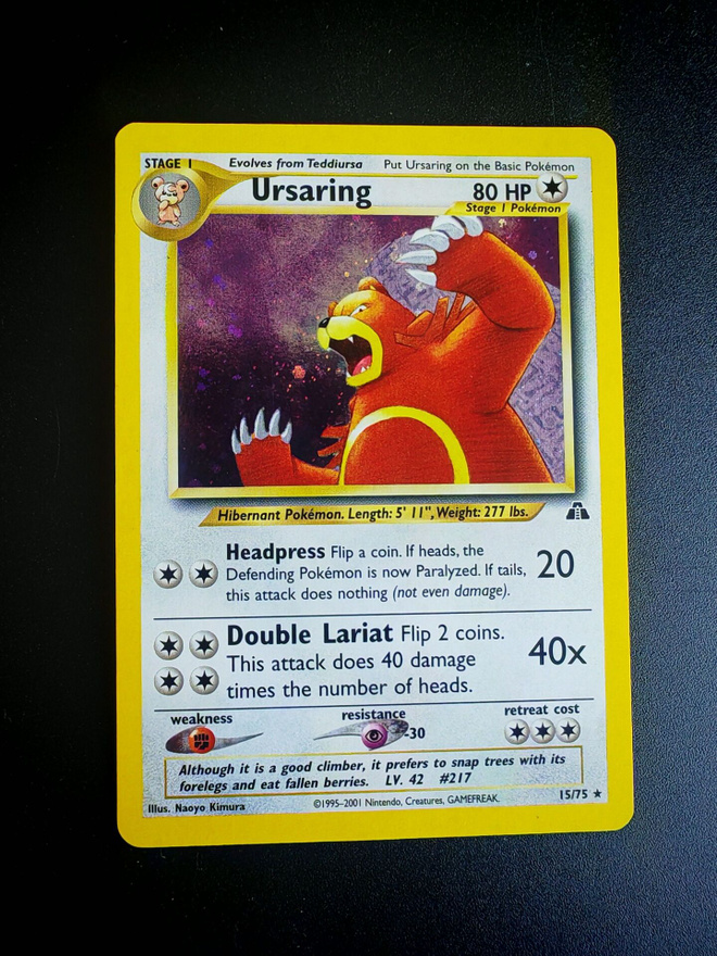 Pokemon kortti Ursaring Neo Discovery holo