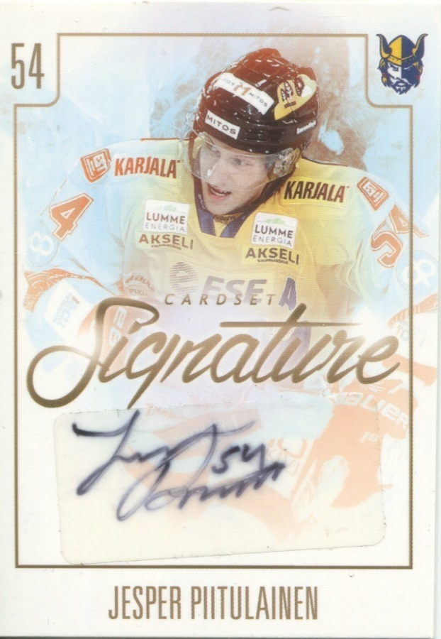 2017-18 Cardset JESPER PIITULAINEN Jukurit Signature nimmari