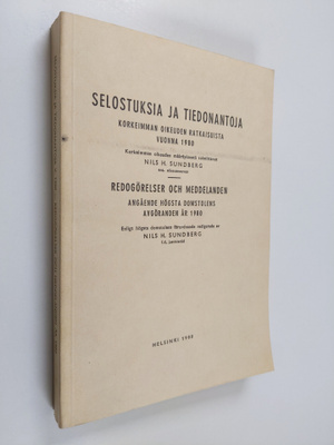 Selostuksia ja tiedonantoja Korkeimman oikeuden ratkaisui...