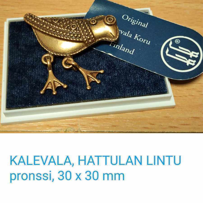 2 kpl, KALEVALA, HATTULANLINTU -solki, pronssi