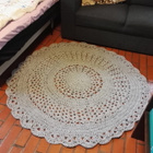 UUSI käsin virkattu harmaa matto n.140cm - pikkukuva 3
