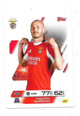 2025-26 Topps Match Attax #212 Fredrik Aursnes , SL Benfica