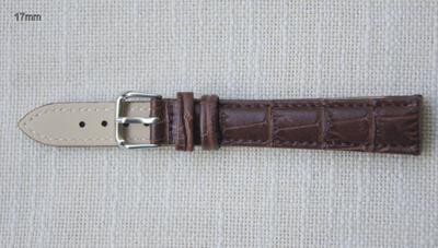 17mm nahkaranneke - tummanruskea