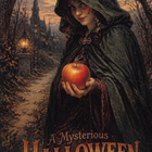 Halloween noidalla omena kädessä - pikkukuva 1