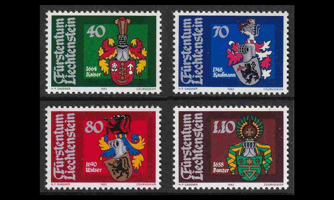 Liechtenstein 793-6 ** Vaakunoita (1982)