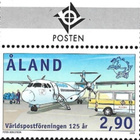 Åland 1999 UPU 125 v 2,90 mk välilöpari logo ** LaPe 159 - pikkukuva 1
