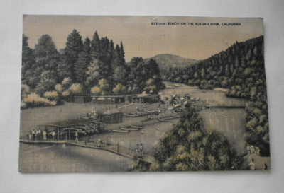 California, Russian River, rantanäkymä, p. 1952 Suomeen