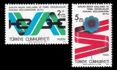 Turkki 2463-4 ** Euroopan ihmisoikeussopimus 25v (1978)