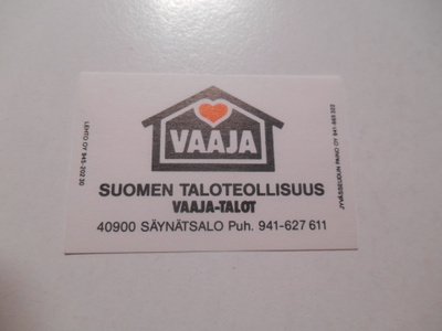 TT EtikettiVAAJA Suomen taloteollisuus Säynätsalo
