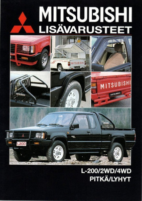 Mitsubishi L-200 Lisävarusteet -esite, 1989