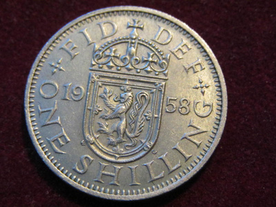 1 shilling 1958. Iso-Britannia-Great Britain