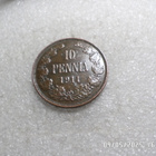 10 penniä 1911 kulkematon tasaisesti patinoitunut, - pikkukuva 3
