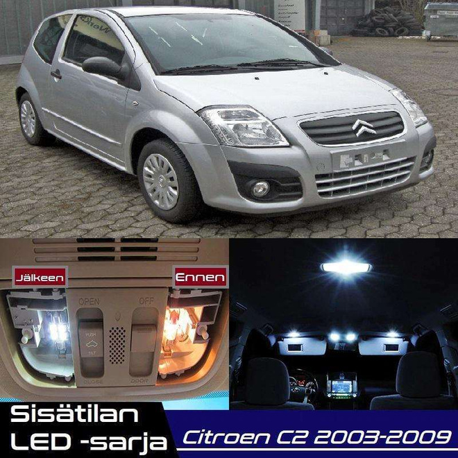 Citroen C2 Sisätilan LED-sarja 6-osainen