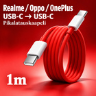 Punainen Realme/Oppo/OnePlus USB C -> USB C johto /1m #32189 - pikkukuva 1