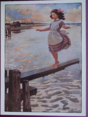 Jessie Willcox Smith tyttö tasapainoilee