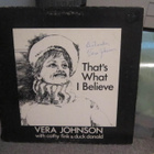 Vera Johnson LP Canada 1978 That's What I Believe + nimmarit - pikkukuva 1