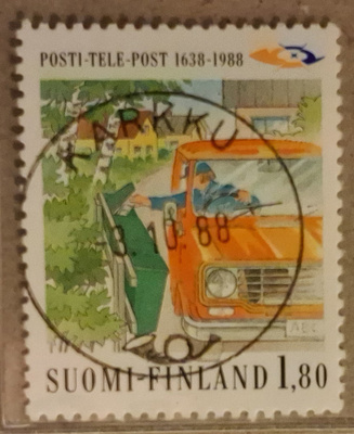 1988 1,80mk Posti 350v: Nappiloisto Karkku 3.10.88 (1081)