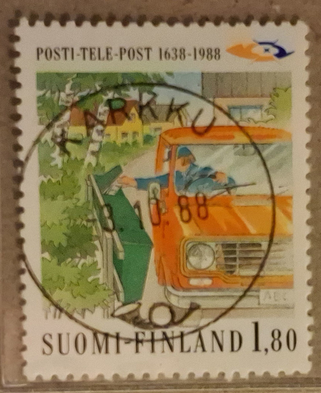 1988 1,80mk Posti 350v: Nappiloisto Karkku 3.10.88 (1081)