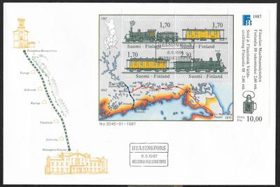 Finlandia 88 1987 FDC (LAPE 1014-1017 ; BL3) Helsinki