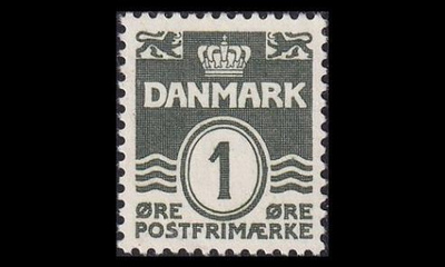 Tanska 195_II ** Aaltoviiva 1 öre (1933)