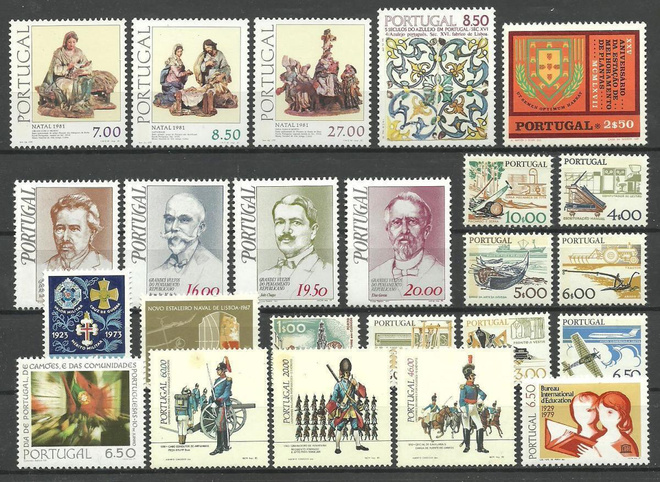 PORTUGALI suuri levyllinen merkkejä 1970-80-l **