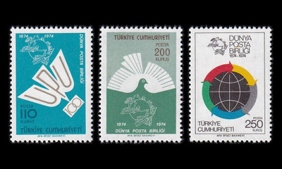 Turkki 2335-7 ** Maailman postiliitto 100v (1974)