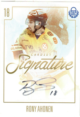 2017-18 Cardset RONY AHONEN Lukko signature nimmari