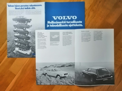 1973 Volvo mallisto esite - 12 sivua - KUIN UUSI - suom