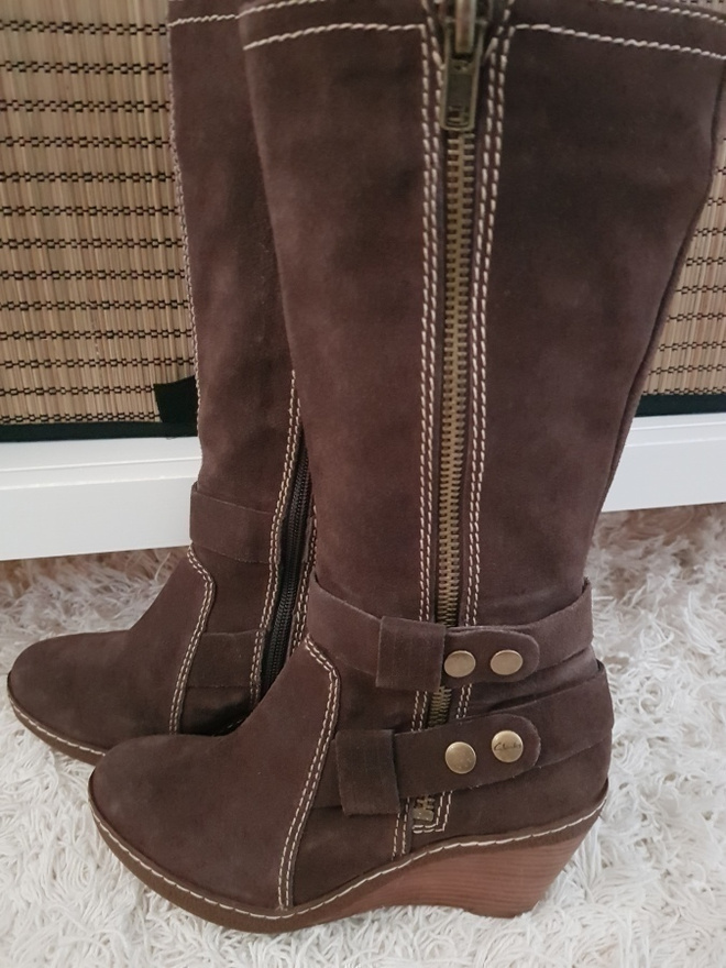 Ruskeat Clarks kiilakorko Nahkasaappaat / Saappaat - koko 38