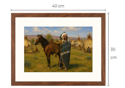 Uusi Intiaani art print kehystetty 30 cm x 40 cm