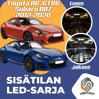 Toyota 86 / BRZ / FR-S Sisätilan LED-sarja 6-osa