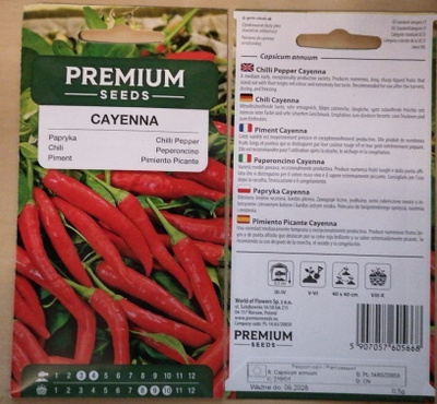 Chilipaprika 'Cayenna' - siemenet #