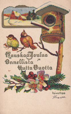 Hauskaa Joulua ja OUV, toivottaa,, koululaiskortti  b643